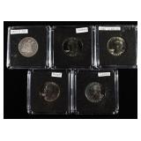 1853-O SEATED LIBERTY 25C, (4) WASHINGTON 25C