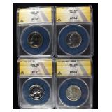 1957 & (3) 61 WASHINGTON 25C ANACS PF66-68