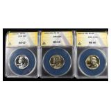 1959 & 63-P&D WASHINGTON 25C ANACS MS62-66