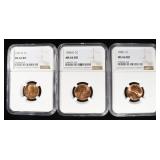 1937-D & 1958-P&D WHEAT CENTS NGC MS66 RD