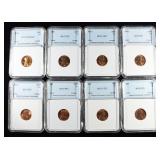 (8) NNC GRADED LINCON CENTS LOT