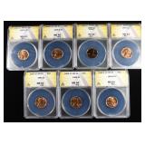 (7) ANACS GRADED LINCOLN CENTS LOTS
