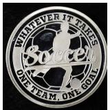 SOCCER 1 OZ .999 SILVER ROUND
