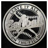 SOFTBALL 1 OZ .999 SILVER ROUND