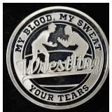 WRESTLING 1 OZ .999 SILVER ROUND