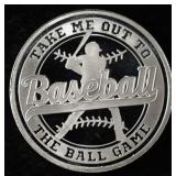 BASEBALL 1 OZ .999 SILVER ROUND
