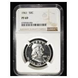 1961 FRANKLIN HALF DOLLAR NGC PF69