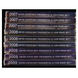 PRESIDENTAL $1 PROOF SETS (3) 2007-2009