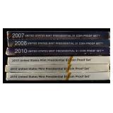 PRESIDENTAL $1 PROOF SETS 07, 08, 10, 14 & (2) 13
