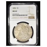 1896 MORGAN DOLLAR NGC MS62