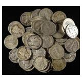 (50) MERCURY DIMES