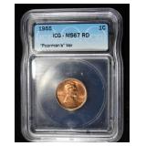 1955 WHAT CENT 'POORMAN'S' VAR ICG MS67 RD