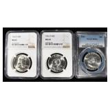 1961-D, 1963-P&D FRANKLIN 50C NGC & PCGS MS62-MS64