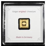 GEIGER 1 GRAM .9999 GOLD SQUARE