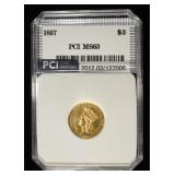 1857 $3 GOLD PCI CH BU