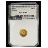 1855 $1 GOLD TYPE-2 PCI BU