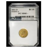 1911-D $2.50 INDIAN GOLD PCI STRONG D BU