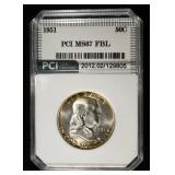 1951 FRANKLIN HALF DOLLAR PCI SUPERB GEM BU FBL