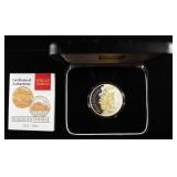 WELLS FARGO .999 SILVER ROUND W/24K GOLD PLATE