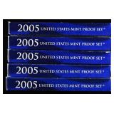 (5) 2005 MINT PROOF SETS