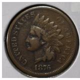 1876 INDIAN CENT VF/XF
