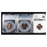 (3) GRADED LINCOLN CENTS