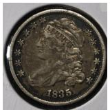 1835 CAPPED BUST DIME VF/XF