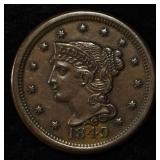 1849 BRAIDED LARGE CENT CH AU/UNC