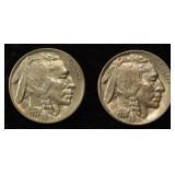 1938-D &1937 BUFFALO NICKEL CH BU