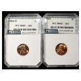 1954-D & 1955 WHEAT CENTS PCI SUPERB GEM BU RD