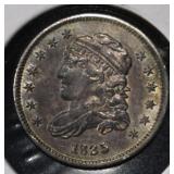 1835 CAPPED BUST HALF DIME  NICE ORIG UNC