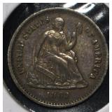1862 LIBERTY SEATED HALF DIME AU