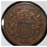 1869 2-CENT PIECE AU