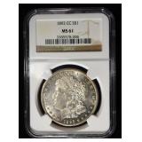 1893-CC MORGAN DOLLAR NGC MS-61