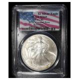 2001 SILVER EAGLE PCGS MS-69 GROUND ZERO RECOVERY
