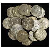(20) 40% SILVER KENNEDY HALF DOLLARS