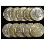 (10) 90% SILVER KENNEDY HALF DOLLARS