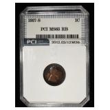 1927-S WHEAT CENT PCI GEM BU RB