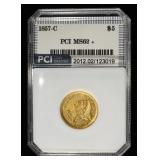 1857-C $5 GOLD PCI BU
