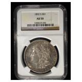 1892-S MORGAN DOLLAR NGC AU-50