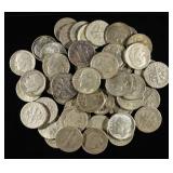 (50) 90% SILVER ROOSEVELT DIMES