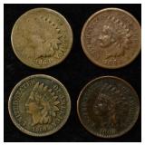 1860, 1863, 1864 & 1865 INDIAN HEAD CENTS