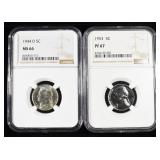 (2) NGC GRADED NICKELS
