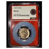 1937-D BUFFALO NICKEL NGC MS66
