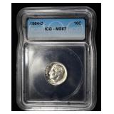 1964-D ROOSEVELT DIME ICG MS67