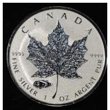 MAPLE LEAF 1 OZ .999 SILVER ROUND REVERSE PROOF