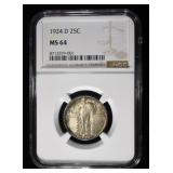 1924-D STANDING LIBERTY QUARTER NGC MS64