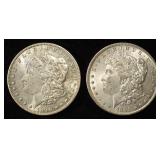 1881-O & 1896 MORGAN DOLLARS CH AU