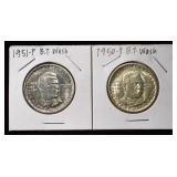 1950-S & 1951 BTW COMMEM HALVES CH BU