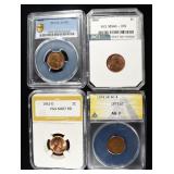 (4) GRADED CENTS